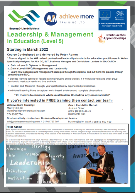 Achieve more training is delighted to have been endorsed by the @NAEL for our Level 5 Leadership &amp; Management in Education programme. Read the full story achievemoretraining.com/blog-post/leve… Our next cohort is starting in March 2022, to find out more, DM / email info@achievemoretraining.com