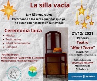 ¡Muchas Gracias por la acogida que ha tenido la #sillavacía!!
Ha sido tan buena que incluso tenemos lista de espera 🙏🏻

Por este motivo os pedimos que si alguna de las personas inscritas no podéis venir, avisadnos para así poder dar la oportunidad de participar a otras personas.