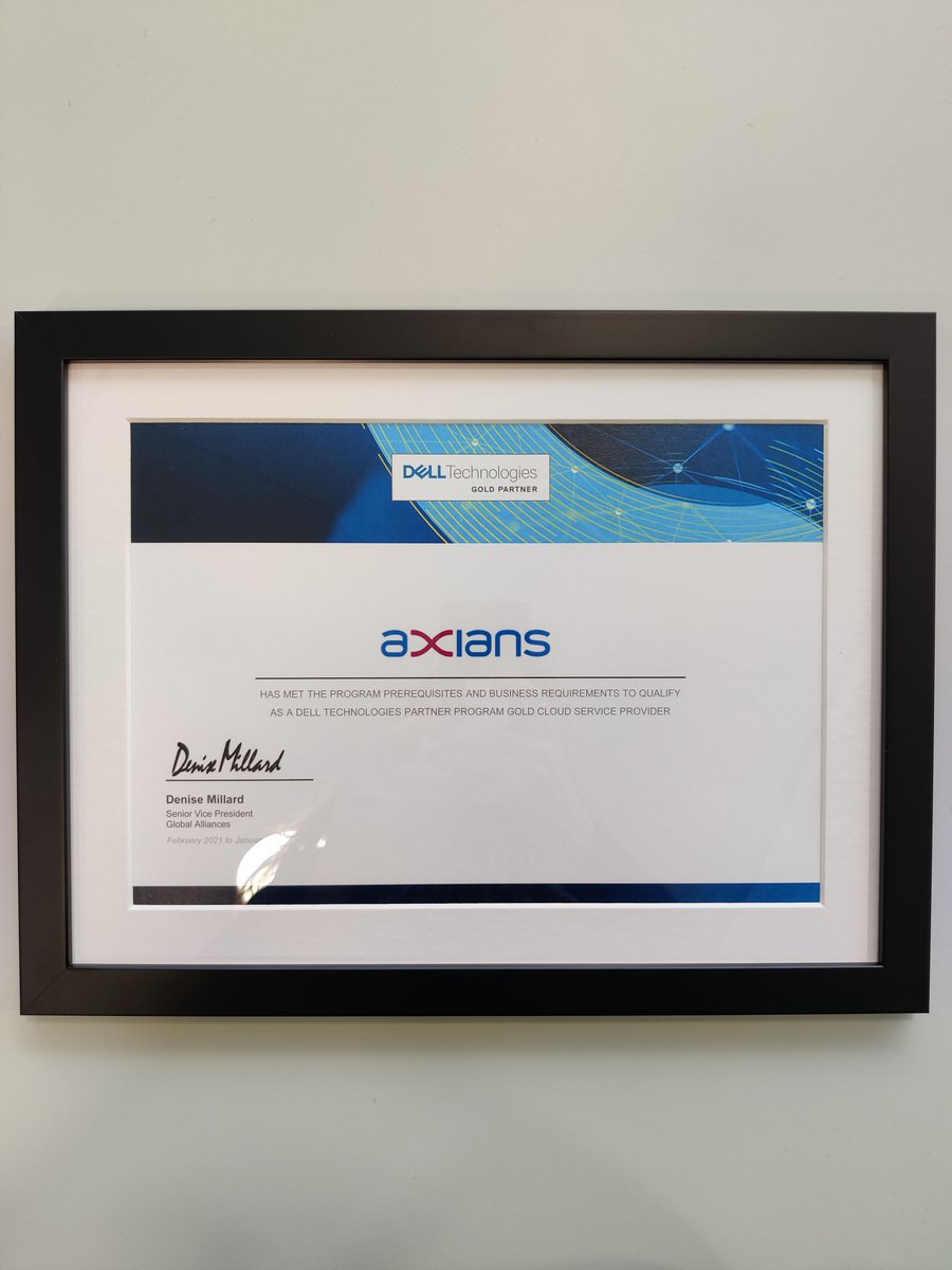 AxiansFrance's tweet image. #Award | @DellTechFrance a remis l&apos;Award Partner Gold Cloud Service Provider à nos équipes.

Une belle reconnaissance grâce à l&apos;investissement des équipes Axians et également à notre offre Backup as a Service : FAST Backup. 
#titaniumpartner #FastBackup #delltechnologies