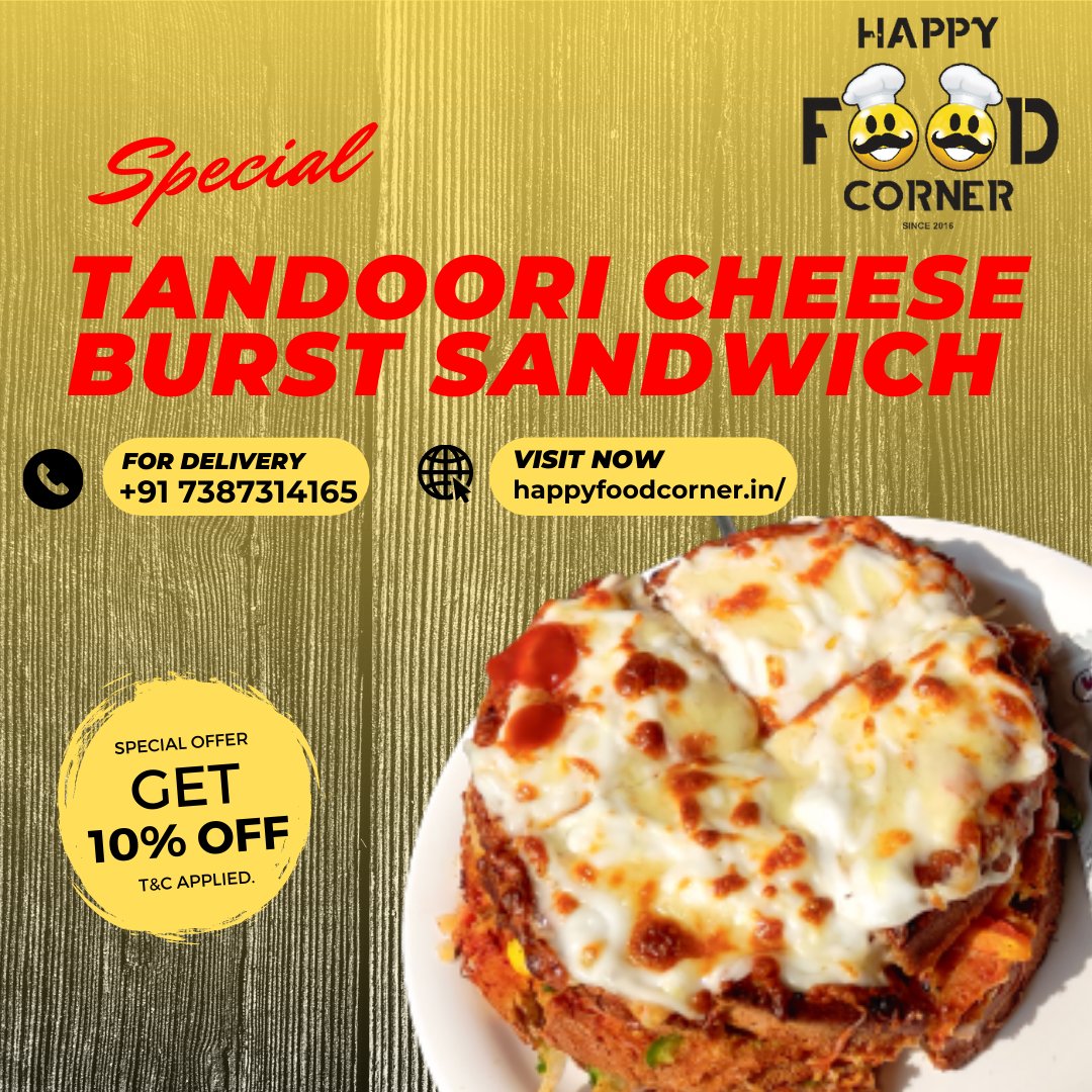 HappyFoodCorner's tweet photo. Tandoori Cheese Burst Sandwich 🥪
#Nashik #nashikfood #nashikcity https://t.co/R3FPFhJyOt