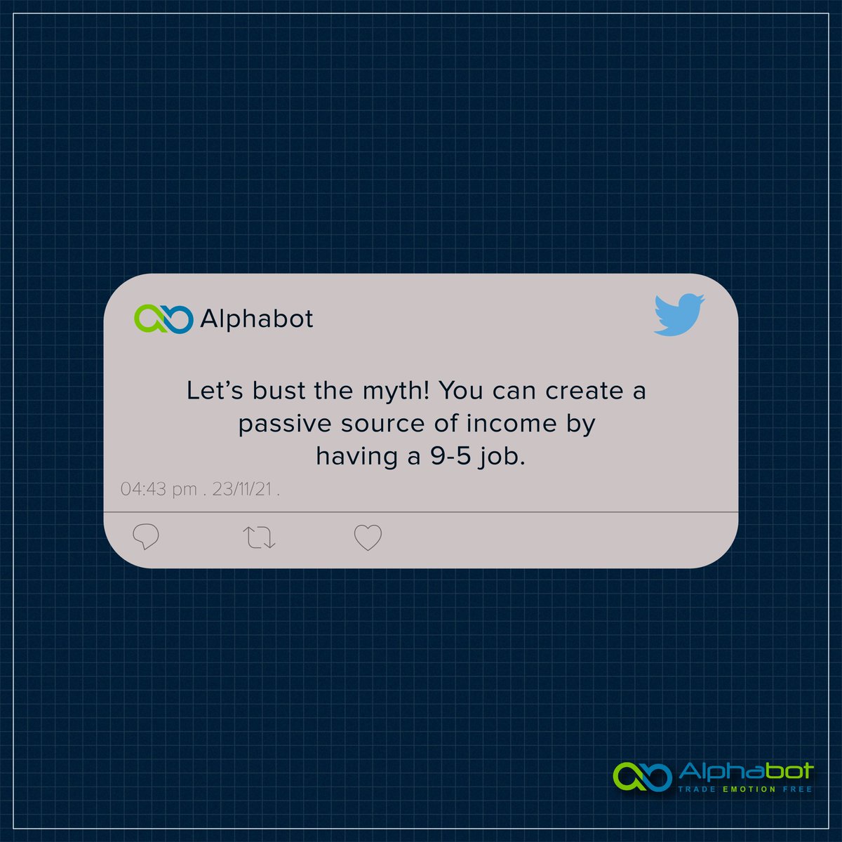 Alphabotindia's tweet photo. Passive income doesn't require your physical presence; you can start one by investing small in trading. Start building it with Alphabot; visit https://t.co/nHVpWzNG9E. 

#alphabot #alphabotindia #tradeemotionfree #stocks #trading #bottrading #algotrading #change #stock https://t.co/fs4U90J2WN