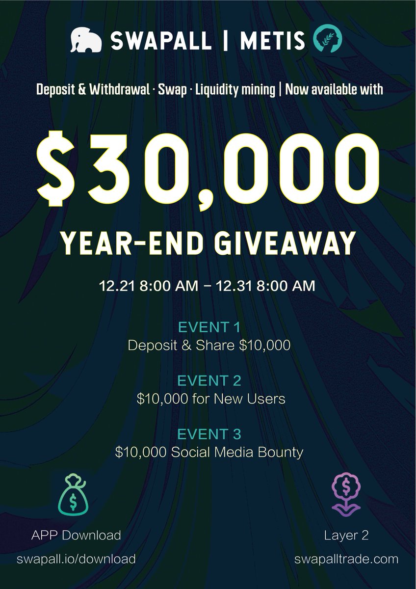 DumboEx's tweet photo. 🎙 We are delighted and proud to announce that 
@MetisDAO and $METIS are joining SwapAll today!

📍Trade your $METIS on SwapAll!
✅ Deposit &amp; withdrawal
✅ Swap
✅ Liquidity mining
🎁 Amazing $30,000 giveaway awaits!

For details please read ⬇️
🔗 https://t.co/p7XSmyVICI https://t.co/ycfUZUVae1