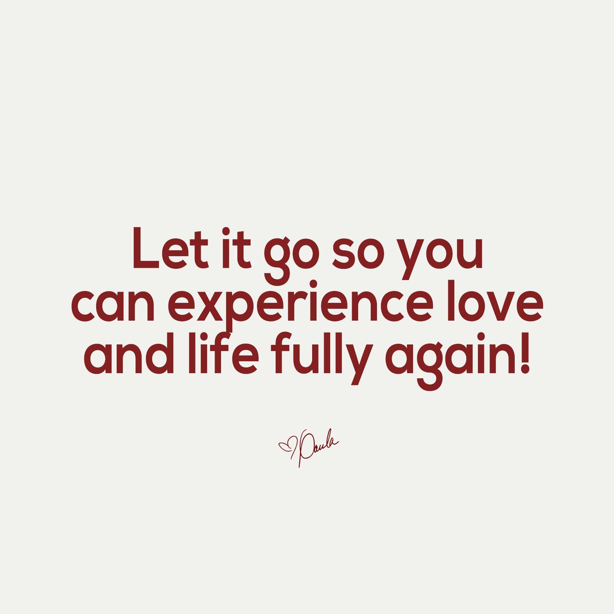 You cannot heal a broken heart by holding on to hurt! Let it go so you can experience love and life fully again!
