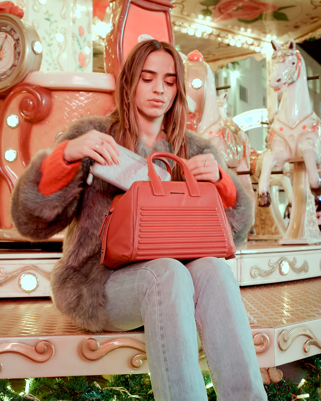 Mandarina duck store red bag