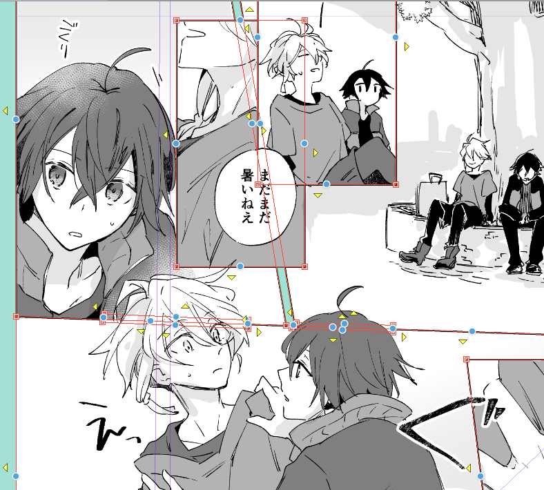 枠線を一つのレイヤーにしてるので大変なことになってる図です 