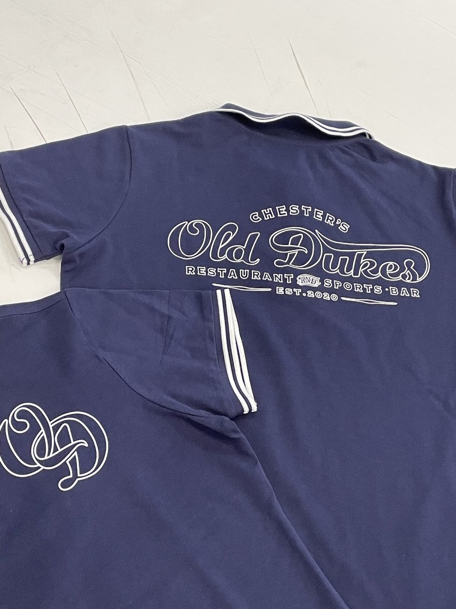 Classic and impactful branded workwear polos for <a href="/olddukeschester/">Old Dukes Chester</a>  

How good do they look 👌🏻

#printworkschester #chester #chesterbars #chesterfoodanddrink