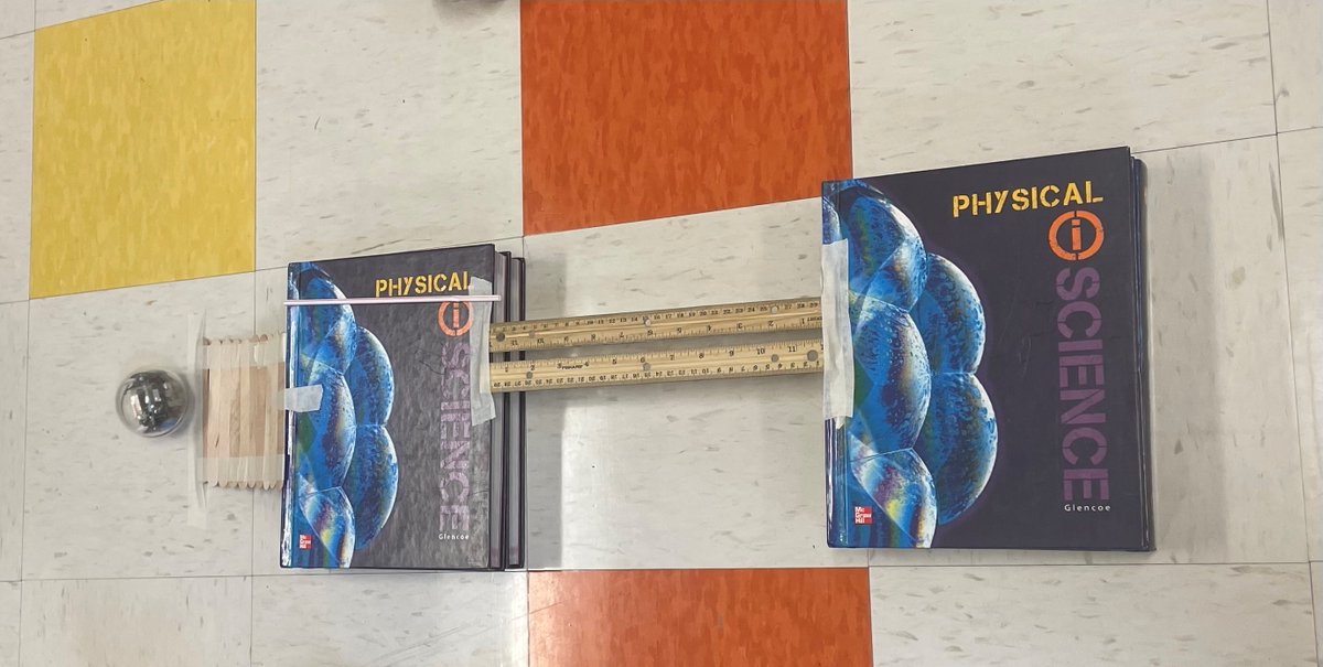 kiehldCASDtech's tweet photo. Lesson on forces and motion. As a group, build a bridge and ramp. Program the #Sphero to drive up the ramp, cross the bridge, turn around and drive back. #failureisok #overcome #problemsolving #teamwork #learningtocode https://t.co/e2MXtsXRKU