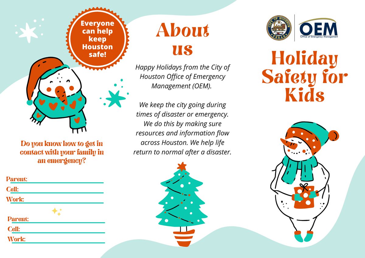 HoustonOEM's tweet photo. Looking for a something to keep the little ones entertained this winter break? Check out the OEM holiday safety brochure for #kids.
Adult version also available because preparedness is for the whole family 👪.
Download: https://t.co/RkzMewMbQZ
#ReadyHouston #BeReady https://t.co/N2NAVJcIS4