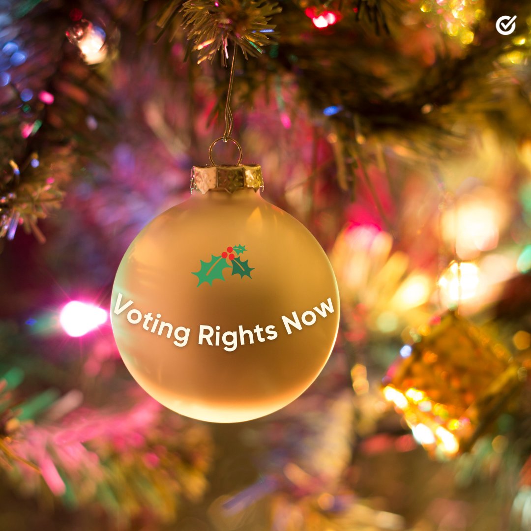 WhenWeAllVote's tweet image. This holiday season our wish list is short and sweet:

✔️ Reform or abolish the filibuster, NOW!
✔️ Pass the John Lewis Voting Rights Advancement Act.
✔️ Pass the Freedom to Vote Act.

Email to your Senator ✉️ weall.vote/emailvotingrig…