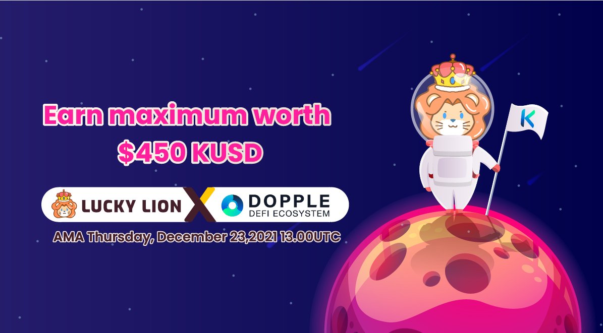 LuckyLionGameFi's tweet image. We will be having an AMA session with Dopple DeFi Ecosystem to earn maximum Airdrop worth of $450 KUSD
Time 23 DEC 2021 13.00UTC
Location: t.me/luckylioncommu
Registration Form: docs.google.com/forms/d/e/1FAI…