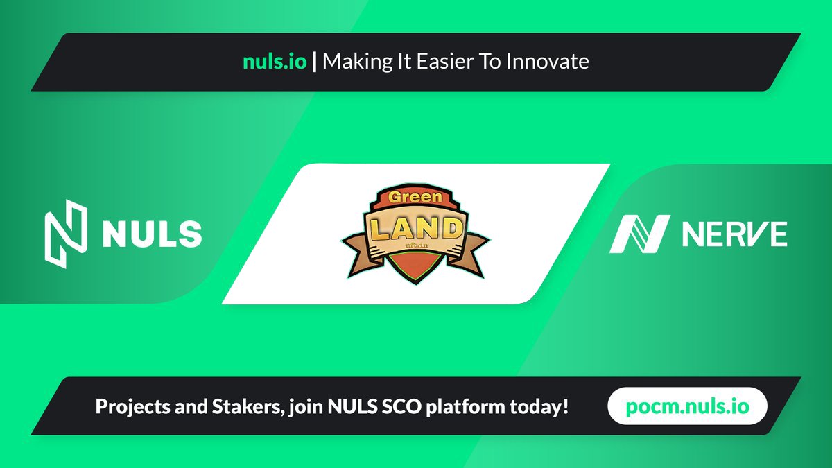 We are pleased to announce that @GreenLandNFTS will be joining our #SCO platform soon👏👏

#Greenland - A decentralized #NFT Platform, #MarketPlace that allows user to create, buy &amp; sell their #NFTs 

#Greenland #GreenLandNft #NULS #POCM #staking #NFTCommunity