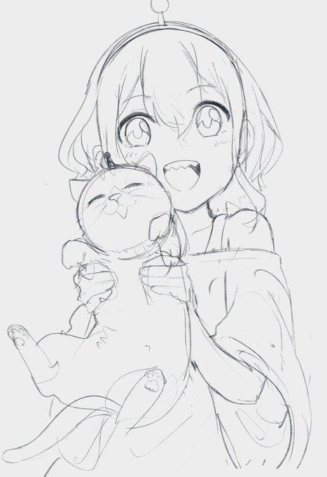 とりあえず⚡️🐈ちゃんの下描き生産!!!!! 