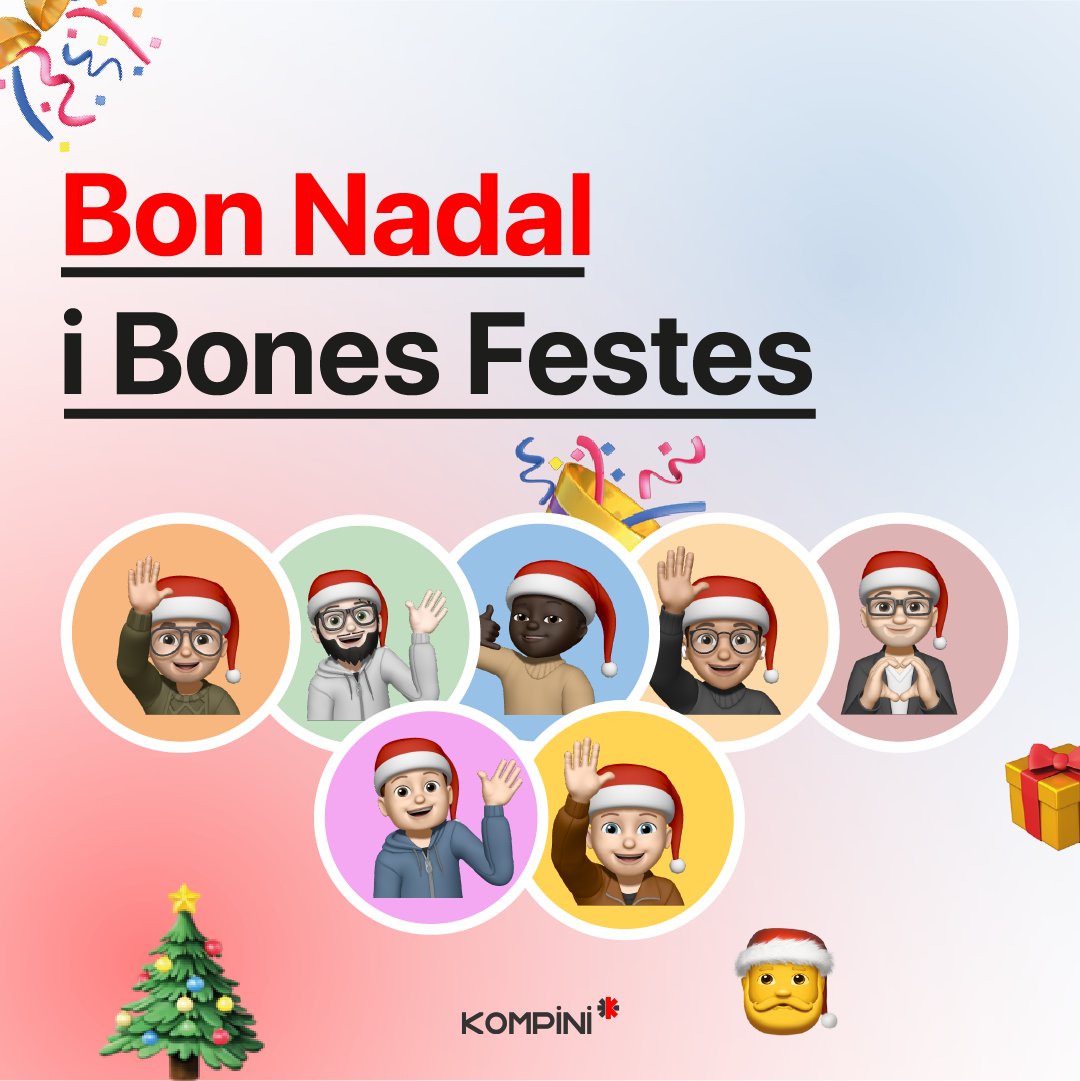 KompiniTech's tweet photo. 🎄 Bon Nadal i Bones Festes! 🎄

⚡️ De part de tot l’equip de Kompini us volem donar les gràcies pel vostre suport durant aquest any. Seguirem treballant i innovant com fins ara. 

Estigueu atents el 2022 que serà...🔥

Stay safe 🙏 ! https://t.co/oKHoV5AH82