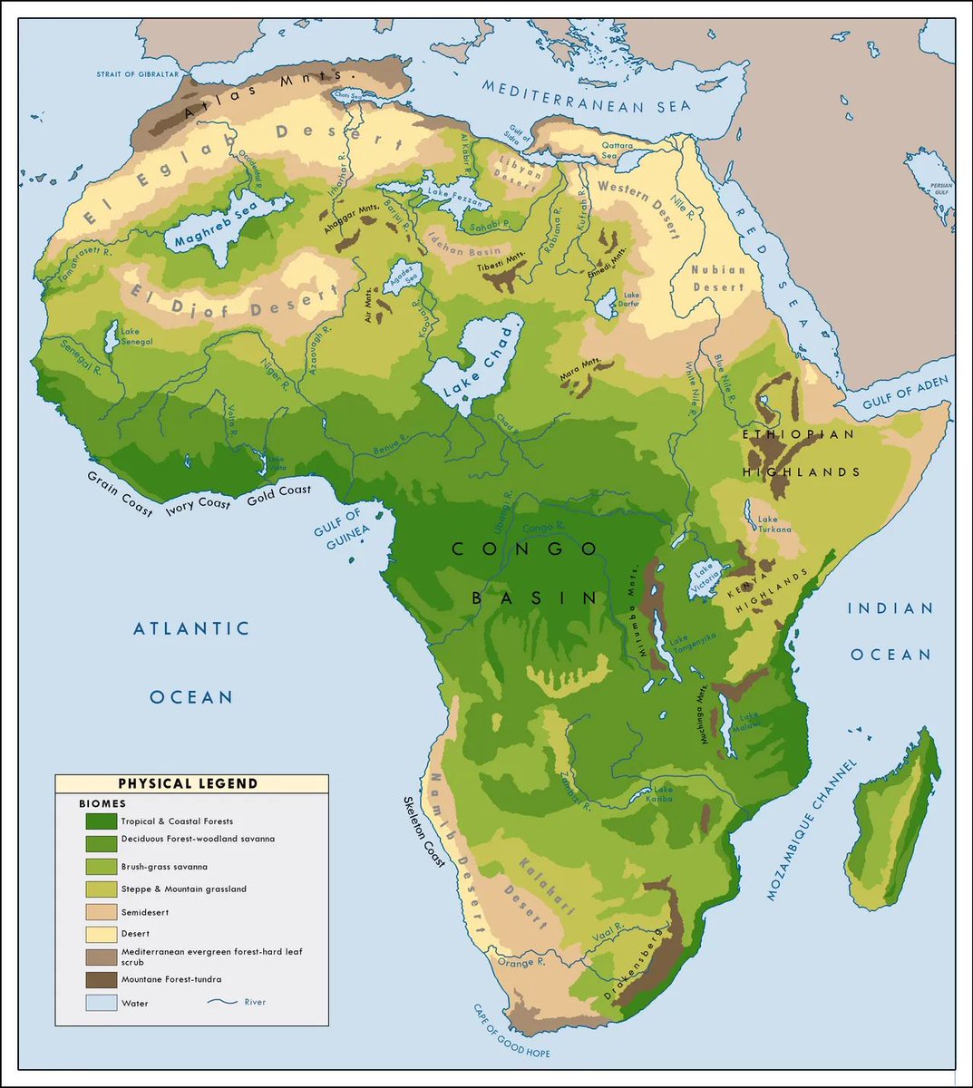 SergeZaka's tweet photo. Voici le Sahara Vert, recouvert de forêts et de lacs, il y a 5500 ans.
Des climatologues du laboratoire français EPOC (CNRS, Univ. de Bordeaux) ont émis des hypothèses sur les modifications des courants atmosphériques ayant conduit à son aridification :
https://t.co/ZRJ85iSC0Y https://t.co/8XZpkj5RMC