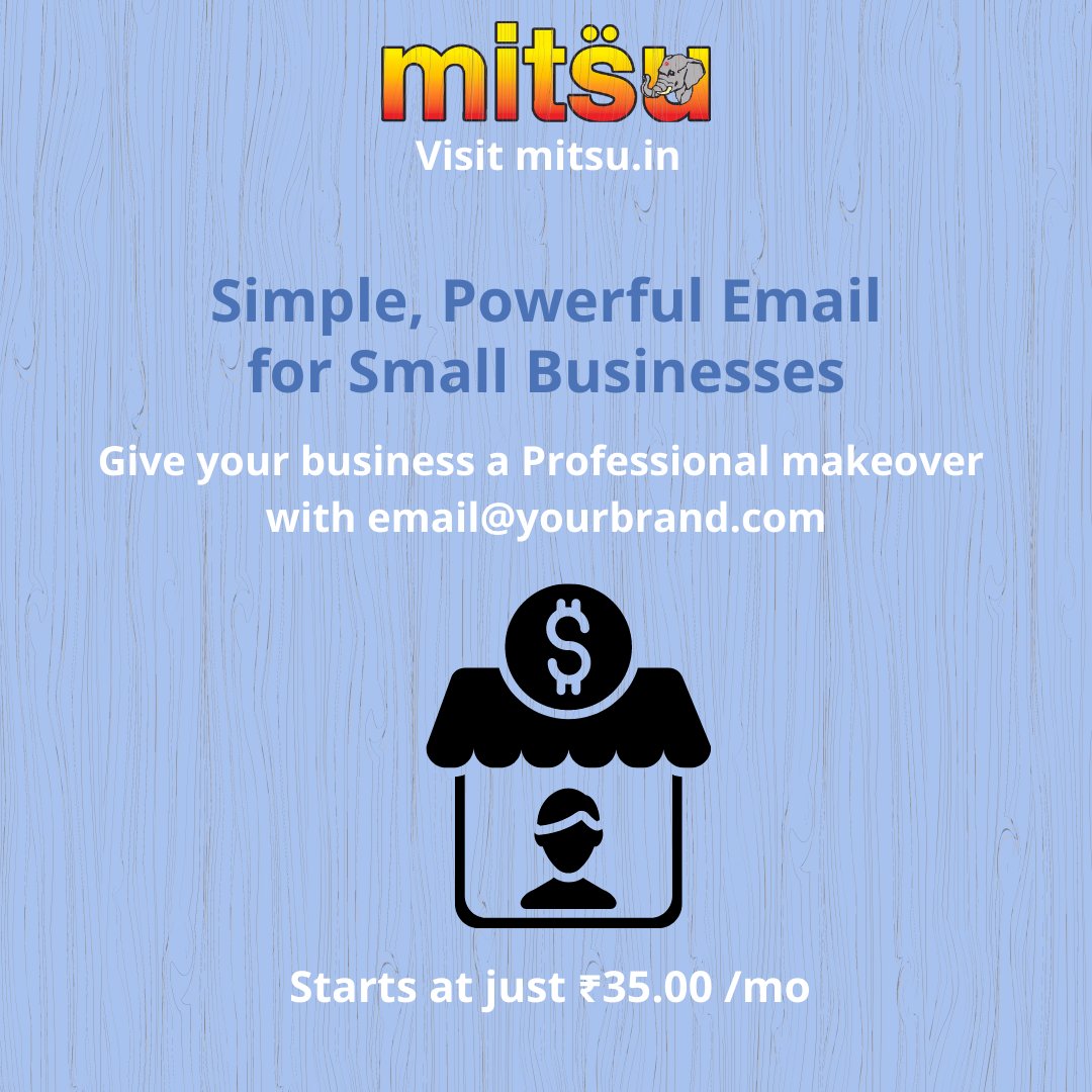 As opposed to free email solutions, you can give your business a more professional image with Business Email by getting an email that is branded with your company's domain name. 
To know more visit mitsu.in
#business #website #domainname #businessemail #mitsu