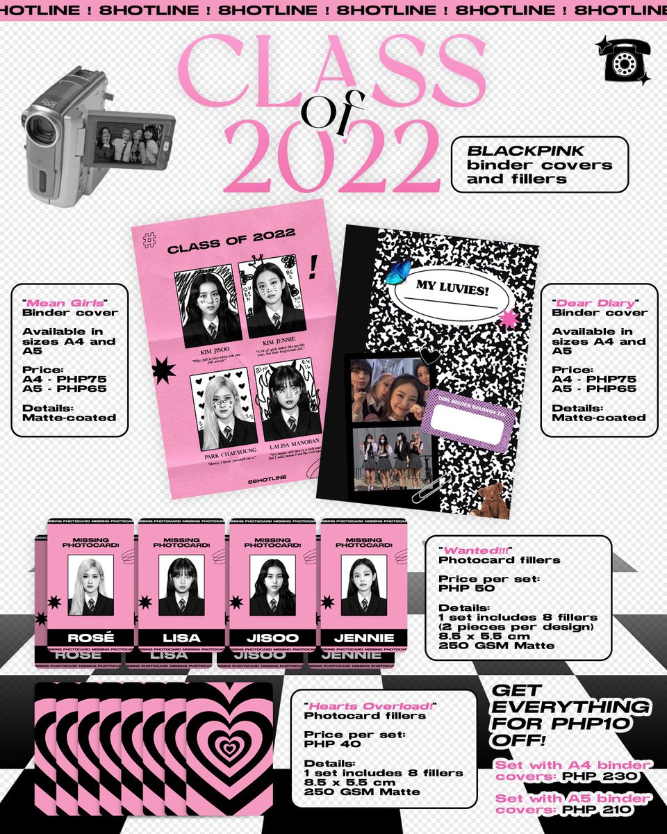 88HOTLINEPH's tweet photo. [ HELP RT / WTS / LFB / PH 🇵🇭 ]

CLASS OF 2022 ♡
     binder covers &amp; pc fillers
     by @88HOTLINEPH 
 
💰 ₱40-230 + sf
📆 DOO/DOP: 01/03
✈️ ETA: 3-4 weeks after DOP

💳: GCash
📦: Shopee c/o

🛒 Get yours now at https://t.co/N6uKSqFaoi https://t.co/SyJexJTbhg