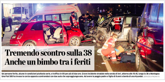 RiccardoRoversi's tweet photo. - Fretta.
- La #ss38 scambiata per un'autostrada o, spesso, per un autodromo.
- L'imbecillità di tante persone che percorrono questa strada:
ecco le conseguenze. 

La #statale38 è la mia paura più grande da quando vivo in #Valtellina, perché pullula di deficienti. https://t.co/0hD8pv3GIi
