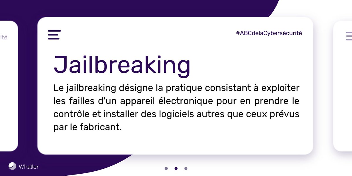 Nouvelle lettre de notre série « ABCdaire de la #cybersécurité »
J comme #jailbreaking
RDV sur le blog 👉🏼 my.whaller.com/sphere/pp6mxj/…