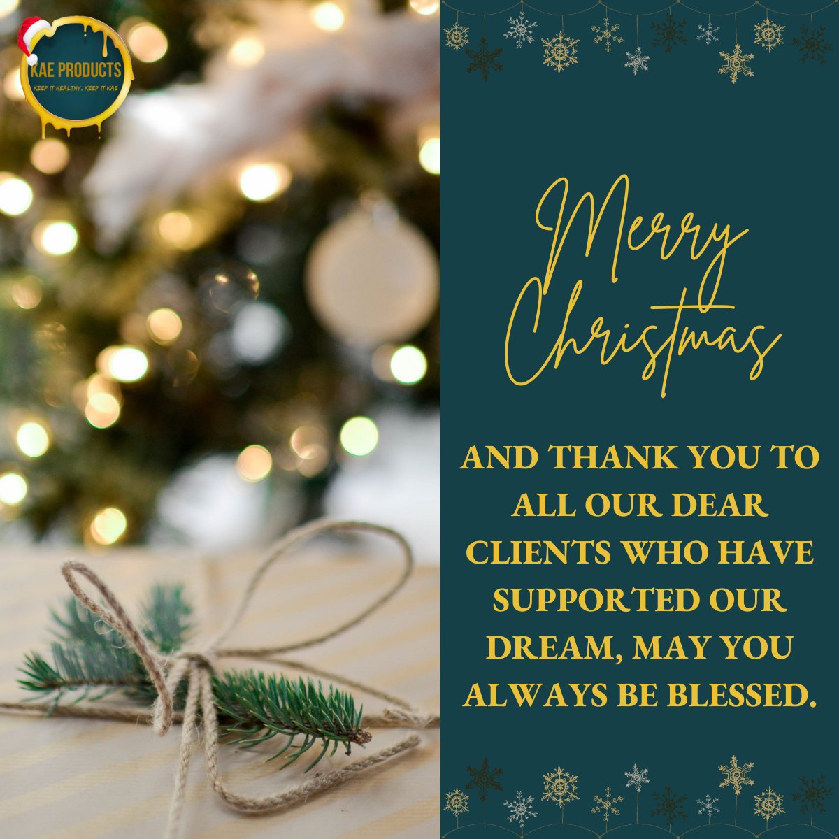 victorVeec's tweet photo. From @KaeProductsUG to us: Merry Christmas!
#KeepItHealthyKeepItKae https://t.co/YH4KiVGt2d