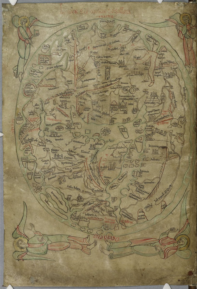 ParkerLibCCCC's tweet photo. Food for festive thought: this whole page of our #CCCC66 #mappamundi measures only 30 x 20 cm, vs its famous Hereford Map (158 x 133 cm, c1300): INCREDIBLE! (cf https://t.co/xNO1MUAt8W)
#Advent #MedievalTwitter #maps https://t.co/lXh8TC5n8Q