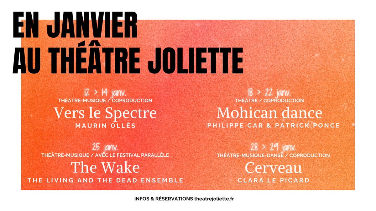 [EN JANVIER] – Bon bout d'an et à l'an qué ven ! 🥳

On se retrouve en 2022 pour de nouvelles aventures théâtrales. 🔮

infos &amp; réservations theatrejoliette.fr