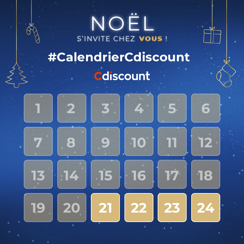 🎁 #Concours - Calendrier de l'Avent

🎄 Tente de remporter le cadeau qui se cache derrière la case n°21 !

Pour tenter ta chance : 
🔸 RT + Follow
🔹 Tweet avec la case du jour + #CalendrierCdiscount

⏰ TAS 22/12