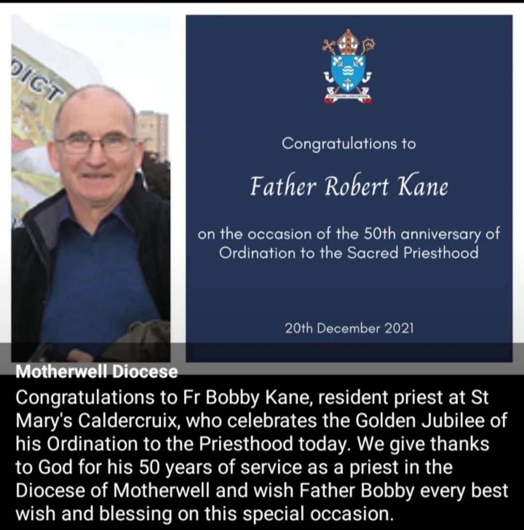 Congratulations, Fr Kane 💛🙏 #GoldenAnniversary #ordination @rcmotherwell