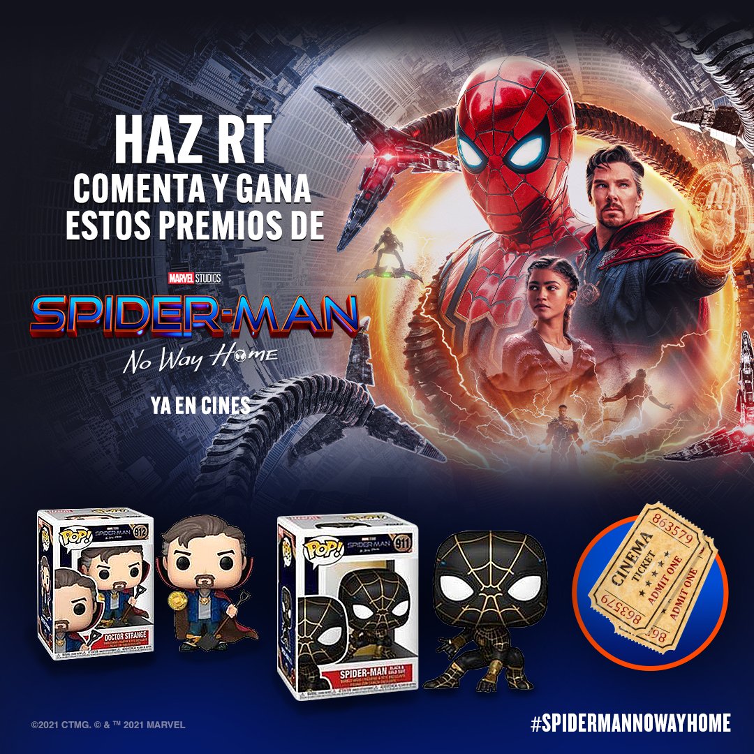 sonypictures_es's tweet photo. ¡Tenemos un concurso muy especial de #SpiderManNoWayHome!
¿Quieres una ENTRADA doble y dos FUNKOS edición especial?
🕸 Haz RT
🕸 Síguenos en @sonypictures_es
🕸 Comenta con el hashtag #SpiderManNoWayHome y #SorteoSonyPictures
¡Mucha suerte!
(BBLL: https://t.co/0zuAGOSBaD) https://t.co/wnIrZcM5bV
