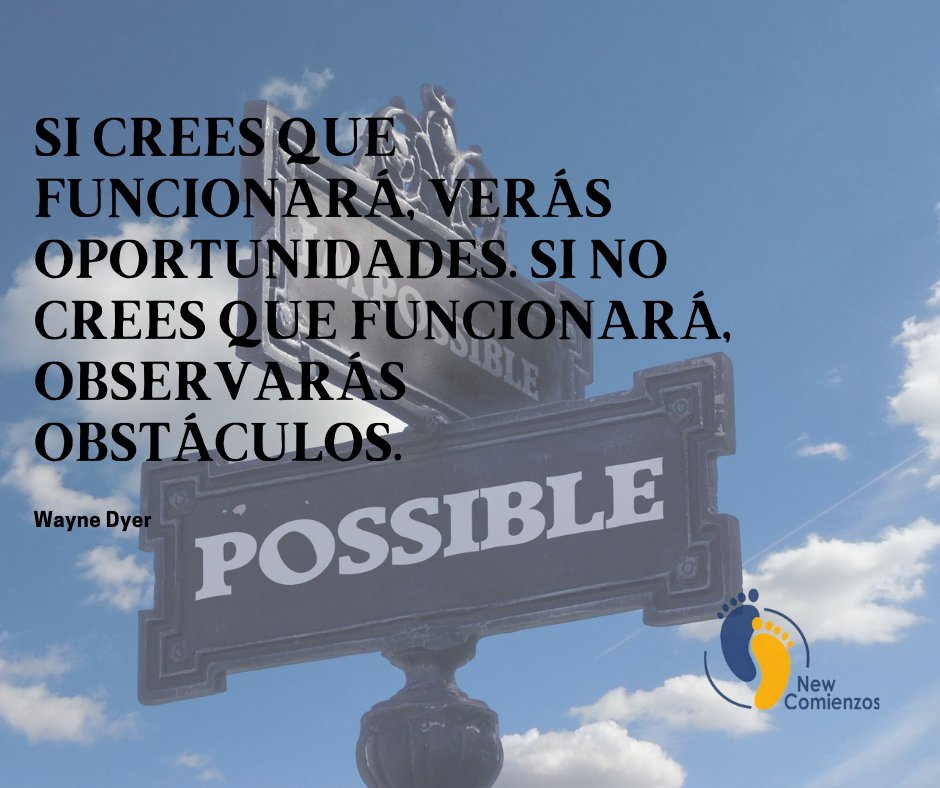 NewComienzos's tweet photo. Si crees que funcionará, verás oportunidades. Si no crees que funcionará, observarás obstáculos. - Wayne Dyer
#NewComienzos #WeAreCommunity #IsraelConcha #EnMéxicoTambiénHaySueños #BornReady https://t.co/EaHhxbeVbZ