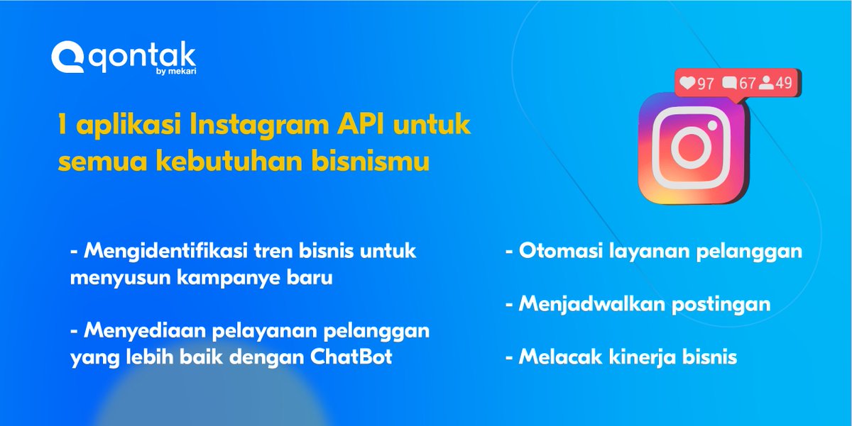 mekariqontak's tweet photo. Instagram API solusi berbagai kebutuhan bisnis yang lebih mudah, efektif dan cepat

Gunakan Instagram API Qontak sekarang juga!

#Qontak #InstagramAPI https://t.co/XVualGxs1b