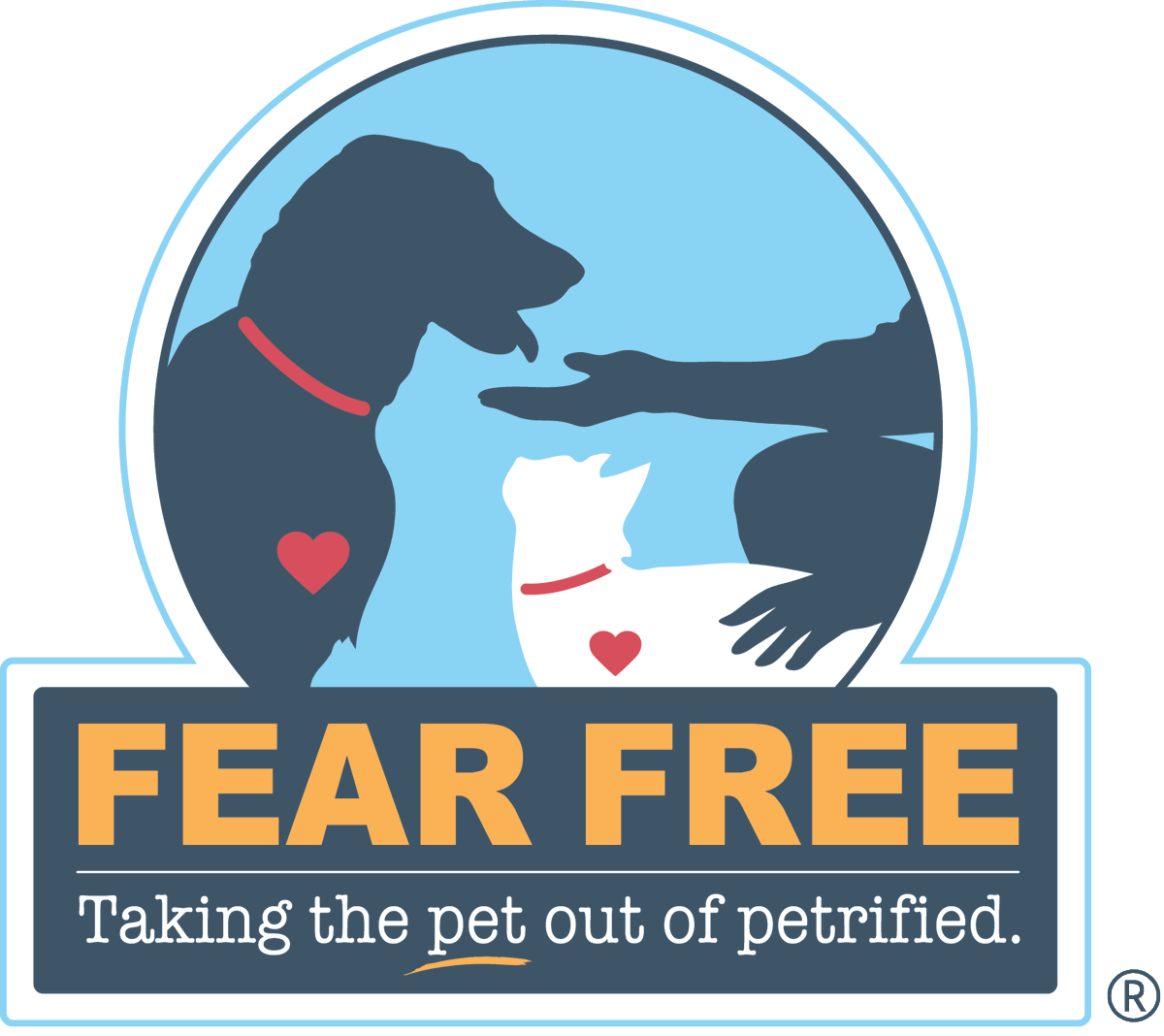 We are now Trained in Fear Free practices to help your loved ones feel more relaxed here at Pawseidon.