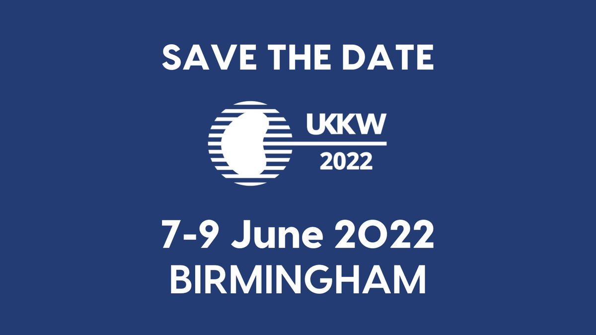 📣 SAVE THE DATE 📣

We're pleased to announce that UK Kidney Week 2022 will take place from 7-9 June, Hilton Birmingham Metropole. 

For more info: ukkidney.org/health-profess…

#ukkw #ukkw2022 #ukka