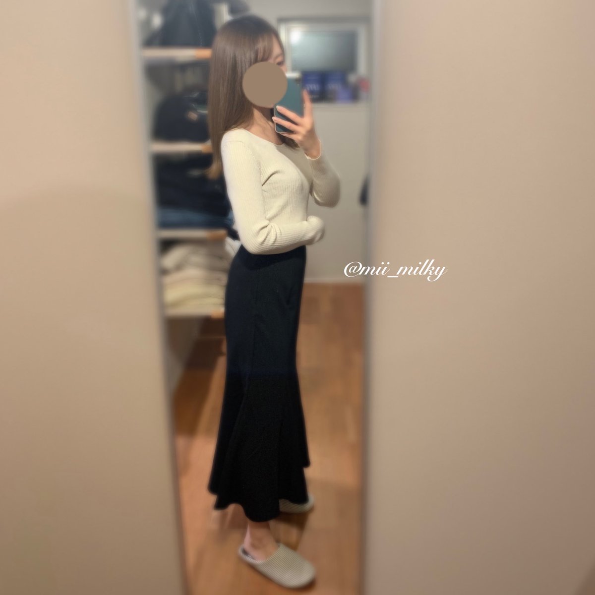 mii_milky's tweet photo. GUのマーメイドスカート🍨💭
これシルエットも着心地も良すぎてびっくり…売り切れる前にアイボリーも欲しい🤍 https://t.co/5gXLH3wHeO
