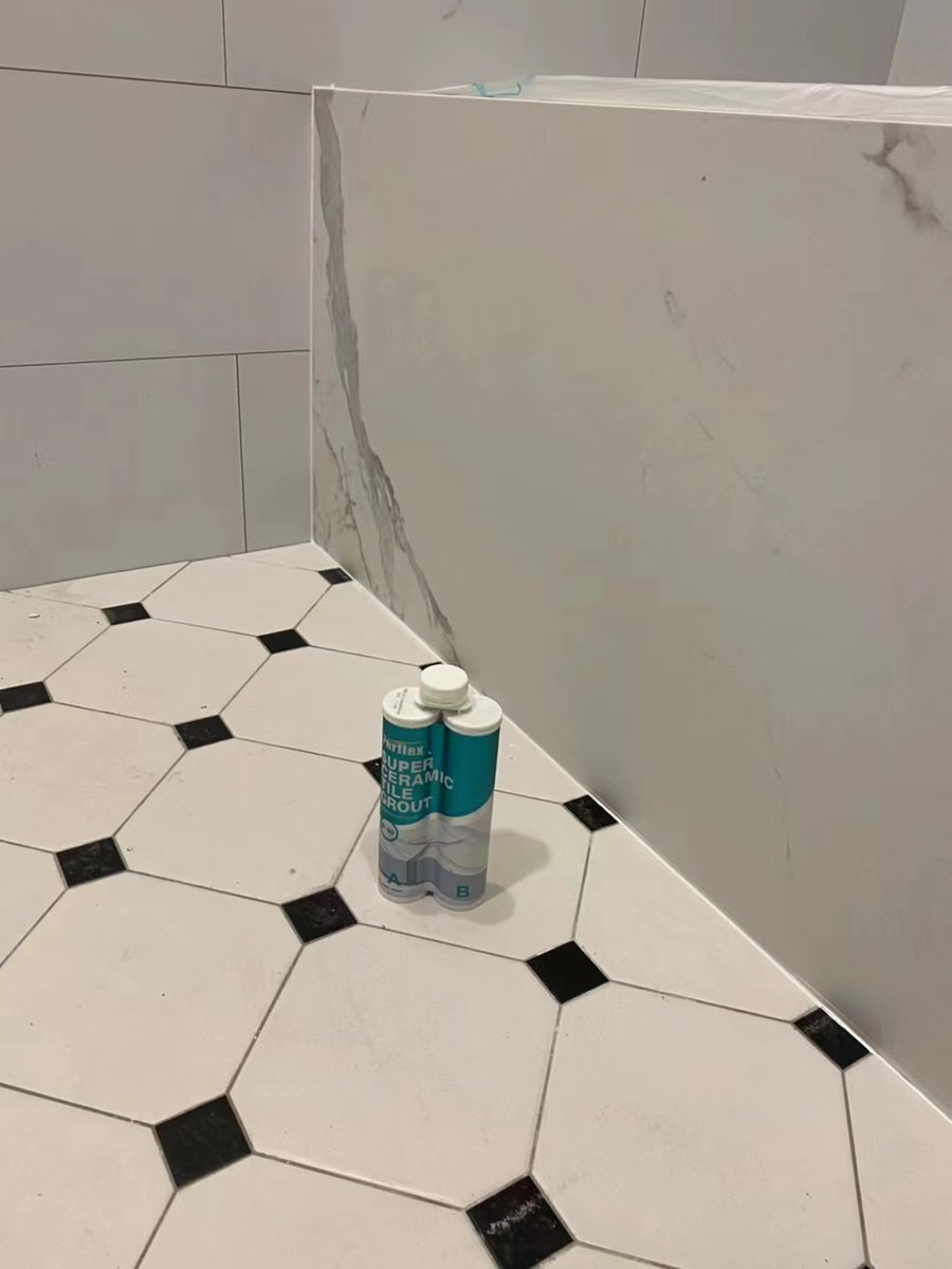 P-30 Polyaspartic grout sealing for new shower room, lavabo and countertop, the grout can be anti-mould, non yellowing, good bonding for over 30 years, nice job by Perflex Taiwan team. 👏👏👏 #tilegrout #seal #christmas