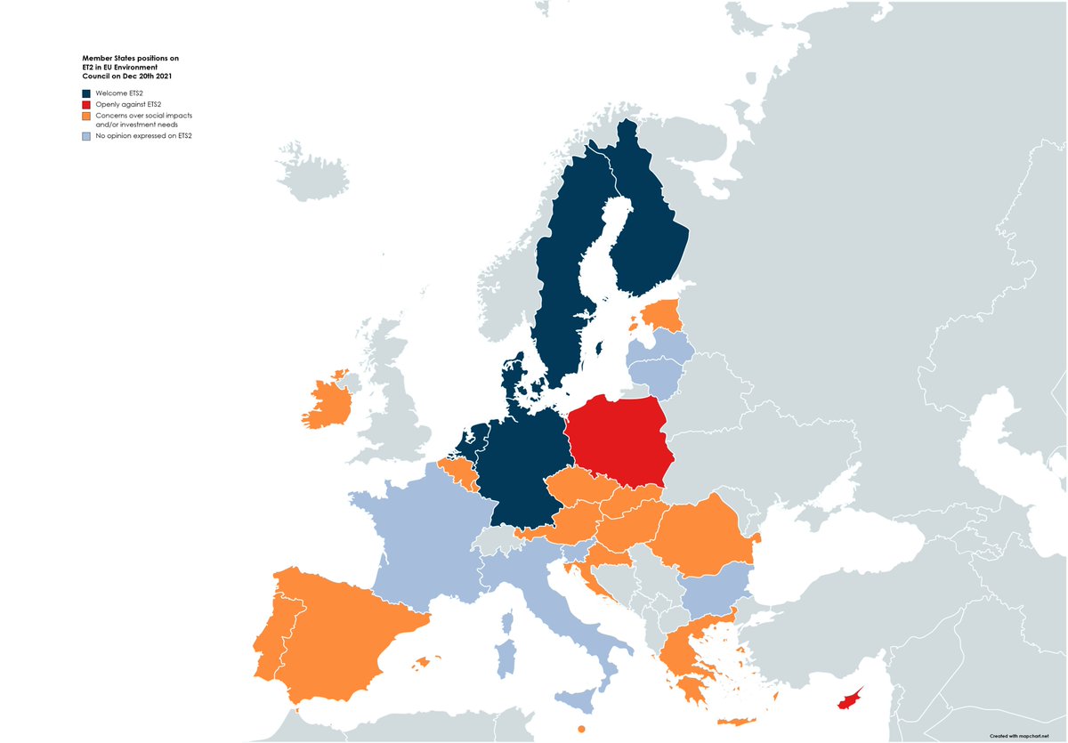 ml_defard's tweet photo. Following EU #EnvironmentCouncil yesterday, I made a map on positions expressed by ministers on #ETS2 based on https://t.co/NRtBXyUuwu
⚫️ welcome ETS2
🟠 worried about #social impacts and investmts needs
🔴 openly against
⚪️ no opinion expressed
@Sean_G_Carroll
1/2 https://t.co/I15MdxjDdr