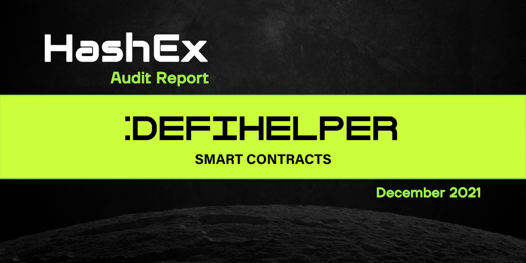 HashExOfficial's tweet photo. Smart contracts audit for @defihelper is finished! The full report is available for your review.
Read it here:
https://t.co/XL8eFXgbwU
#HashExAudit #DeFi https://t.co/gc3phEDs6w