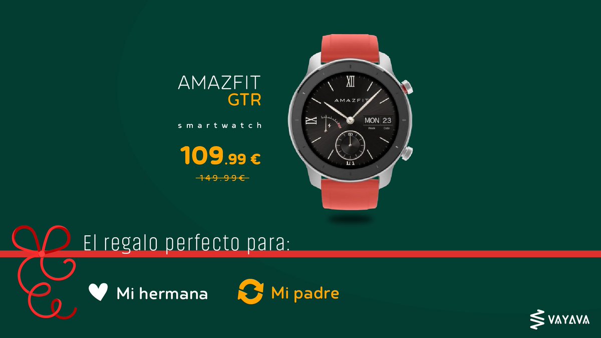 VAYAVA_ES's tweet photo. #VAYANavidad
Llévate un #AmazfitGTR de #Xiaomi⌚Tecnología puntera al alcance de tu muñeca.

Es el regalo de navidad 🎁 perfecto para:
❤️ Mi hermana
🔁Mi padre

Este y muchos más #smartwatches para regalar los encontrarás en https://t.co/pM3a1OkY5h 😉

#Navidad #RegalosNavidad https://t.co/g6O6Q1Fkvw