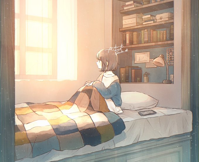 「on bed」 illustration images(Latest)｜16pages