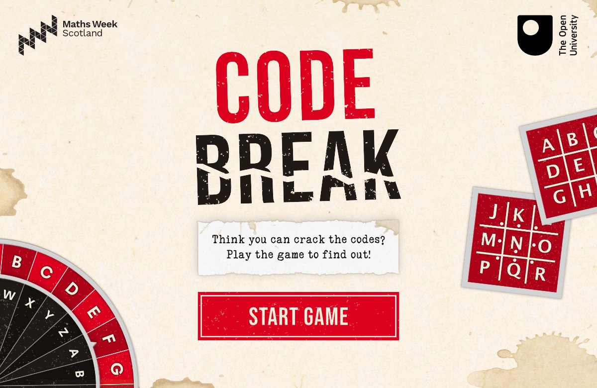 Merry Christmas from the school of Maths and Stats. Your gift is our brand new #codebreaking game: Code Break! 

Play for here: open.edu/openlearn/code…

Thanks to @mathsweekscot, our funders and <a href="/kokodigital/">Koko Digital</a>, the digital creators. 

Enjoy playing and let us know what you think!