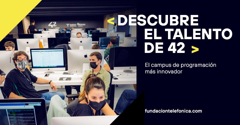 Si quieres abrir puertas en el mundo laboral, en Fundación Telefónica cuentan con 42, un innovador campus de programación gratuito. En una media de 3 años, puedes formarte en programación, creación de videojuegos o ciberseguridad

Inscripciones abiertas fundaciontelefonica.com/empleabilidad/… AD