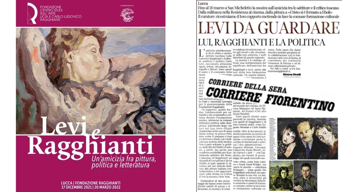 fondragghianti's tweet photo. 🖋scrivono di noi!
Simone Dinelli su @corrierefirenze 
"Levi e Ragghianti. Un’amicizia fra pittura, politica e letteratura"
👉Fino al 20 marzo 2022 | Lucca | Fondazione Ragghianti. 
#fondazioneragghianti #CarloLevi #mostrarte 
@fond_levi https://t.co/MN9mrgFCSW
