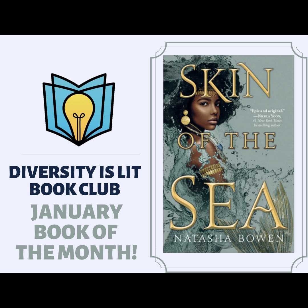 DiversityisLit's tweet photo. Congrats to our January 2022 Book of the Month pick: Skin of the Sea by Natasha Bowen, @skinofthesea!

An unforgettable fantasy debut inspired by West African mythology, this is Children of Blood and Bone meets The Little Mermaid, in which a mermaid takes on the gods themselves. https://t.co/Lnn9UHctfC