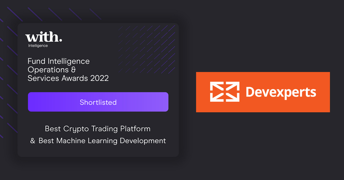 devexperts's tweet photo. Devexperts nominated in 2022 Fund Intelligence Operations & Services Awards in two categories. Thank you to the organizers @fund_intel and judges for adding Devexperts to the list of finalists #fundintelligence #fintechaward #fiopsawards https://t.co/yxvqwVC0JN