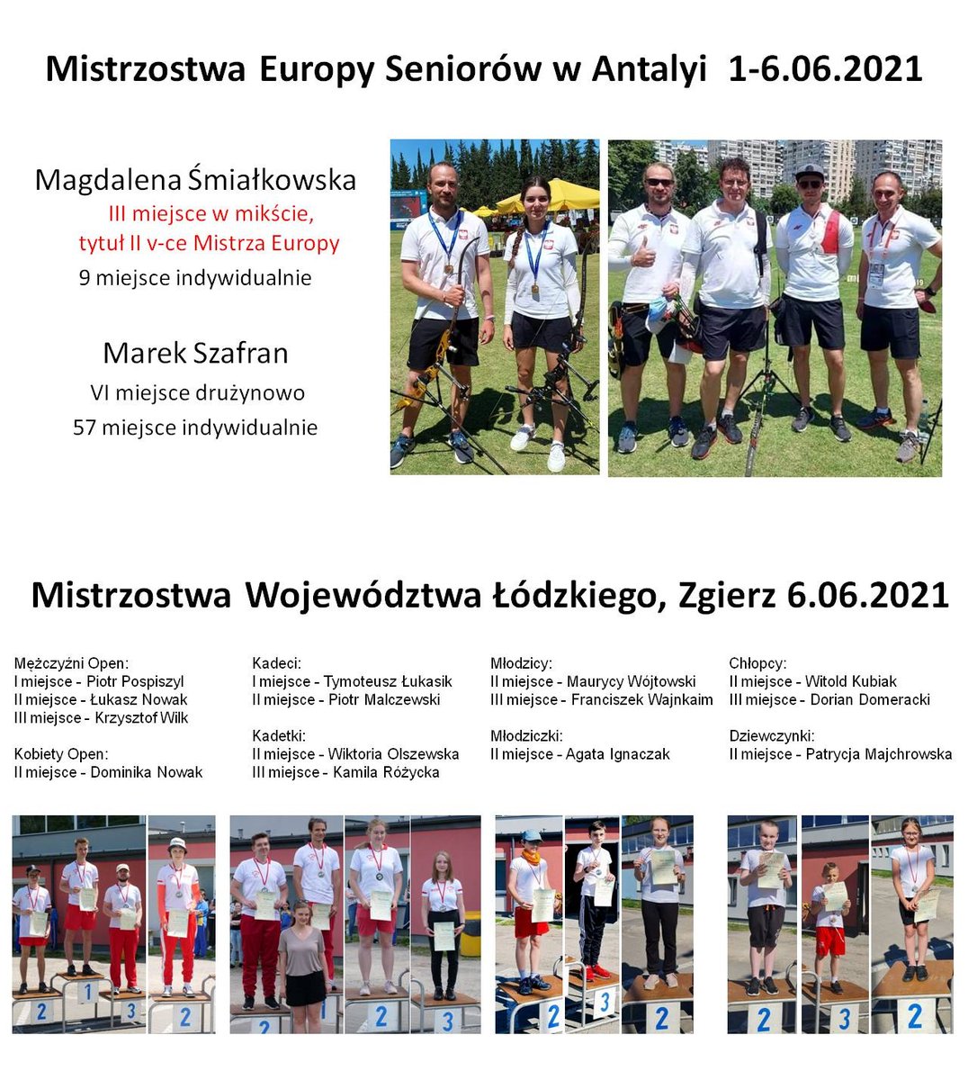 spolemarchery's tweet photo. Dzisiaj czerwiec i znaczące sukcesy! #worldarchery #łódź #puchar #medal #łucznictwo #sport #sportlover #trening #pasja #czerwiec @Miasto_Lodz @worldarchery https://t.co/nF1Jh0l7YS