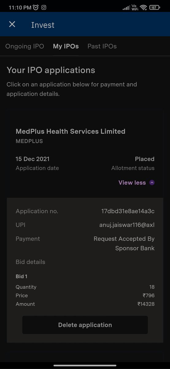 anuj_jaiswar's tweet photo. I have applied #medplusipo (Application No. 17dbd31e8ae14a3c) have not allotted any shared but my manate is not record yet. Everyone got their refunds but my funds still blocked. I request you Kindly revoked the mandate ASAP @KFintech
@HDFC_Bank
@upstox
@PhonePe_ @PhonePeSupport https://t.co/QEfpRnWpG1