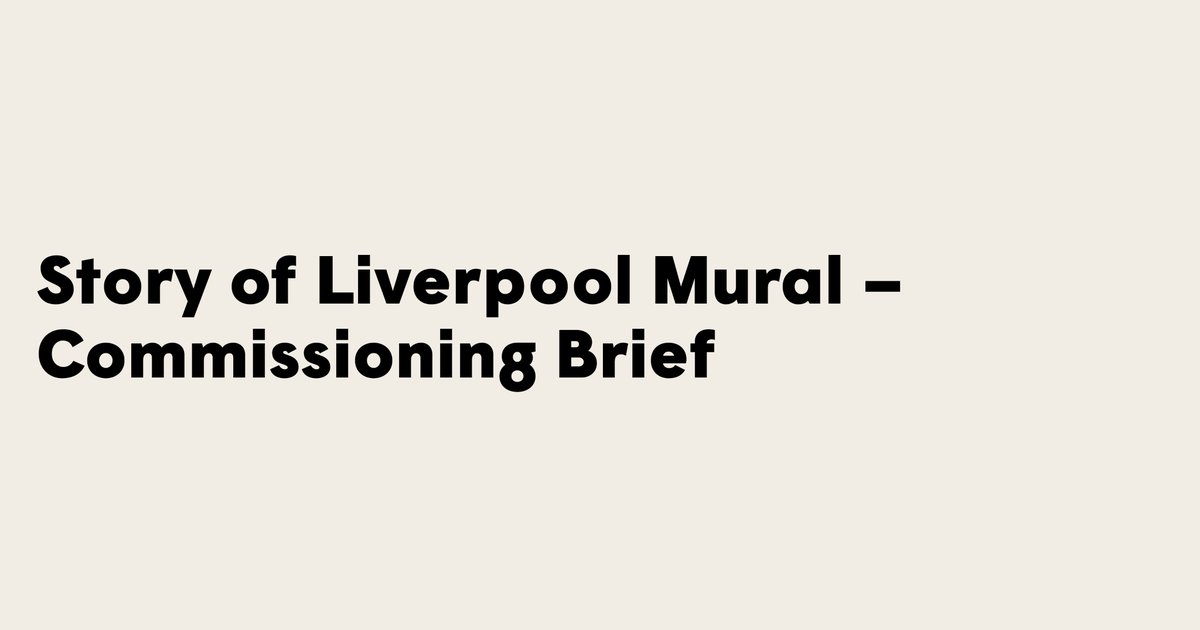 As part of our 'Story of Liverpool Mural' campaign, we are looking for applications to create four significant murals which will be installed across the city centre!

The deadline for expressions of interest is Friday 21 January 2022.

Find out more 👇

liverpoolbidcompany.com/story-of-liver…