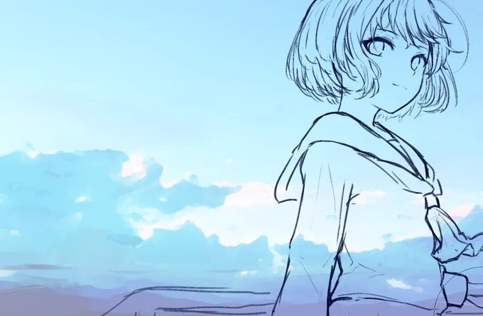 青色が描きたくなったのでのんびりと 