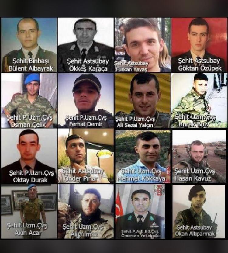 KckHsn's tweet photo. 21 Aralık 2016 tarihinde Suriye El-Bab'ta Şehadete eren Kahramanlarımız.
Ruhunuz şad olsun. https://t.co/vVBuvgZcio