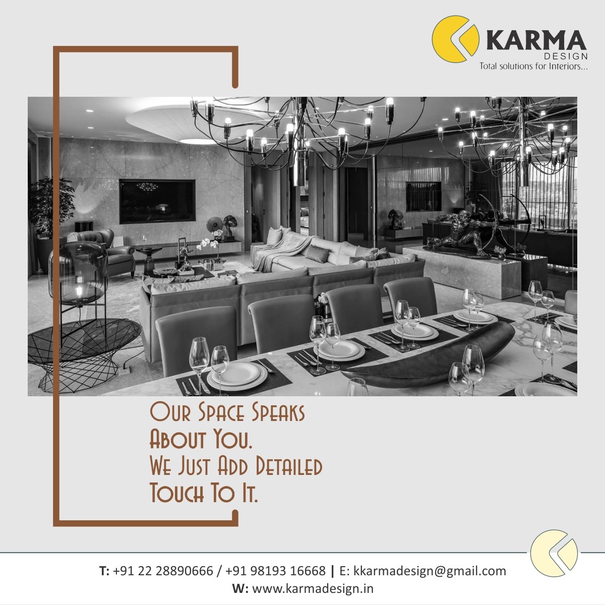 Karma_Design_'s tweet photo. Designing is far beyond drawing an outline of all the things we want in the room. It is about adding life into a space by paying attention to the minute details.

#interiorturnkeycontractorsolution #interiordesign #design #interior #interiordecor #architecture #decor #interiors https://t.co/yeqckVL7LN