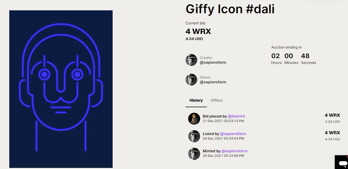 Check out this NFT by @sapiensfarm <a href="/wazirxnft/">WazirX NFT Marketplace</a> nft.wazirx.org/sapiensfarm/17… 
current bid - 4 wrx 
auction ending in 2 hours
#NFTCommunity #nftart #NFTs #NFTartist #nftcollectors #wazirxnft